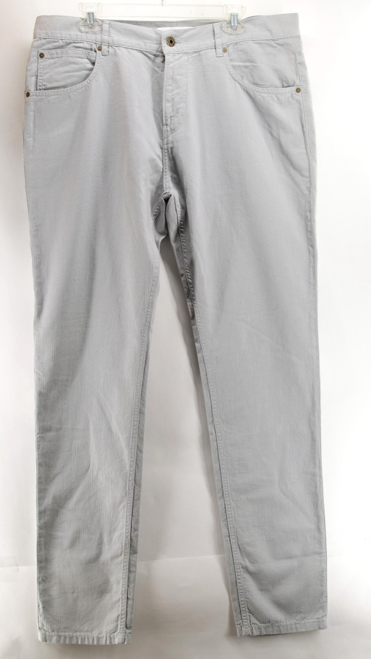 Billy Reid Pants Mens 38x35 Light Gray Slim Cut Chino Cotton Linen Blend Work